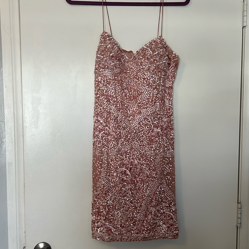 pink sequin dress